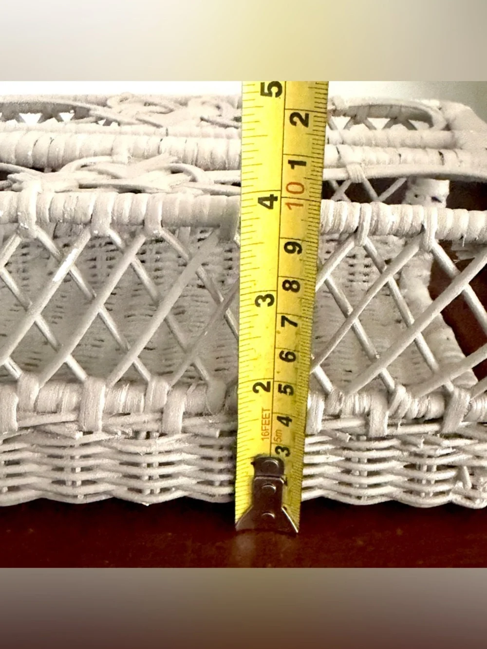 Vintage Wicker Kleenex Box Holder Light Gray Tissue Box Holder Bathroom Decor